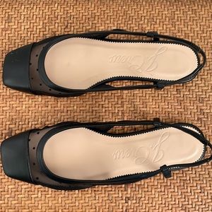 Jcrew Anya Swiss dot mesh cap toe slingback flat NWT
